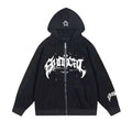 Black Stotic Zipper Hoodie
