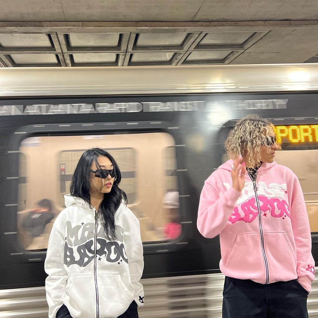 White Mave Zip Hoddie